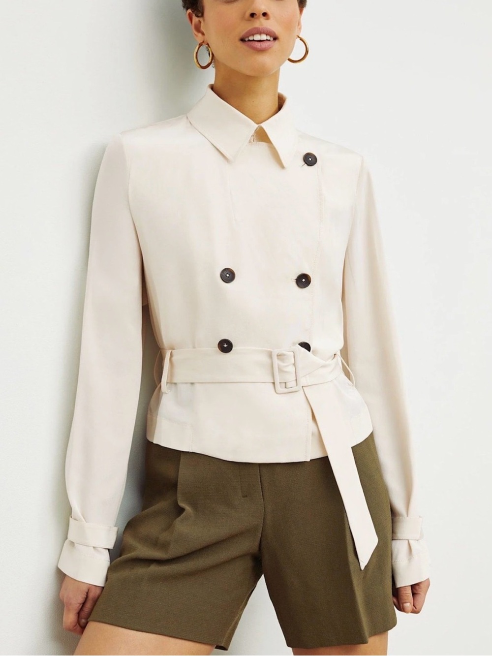 M.M.LaFleur Size M • Scotte Tan Silk Blazer Jacket.